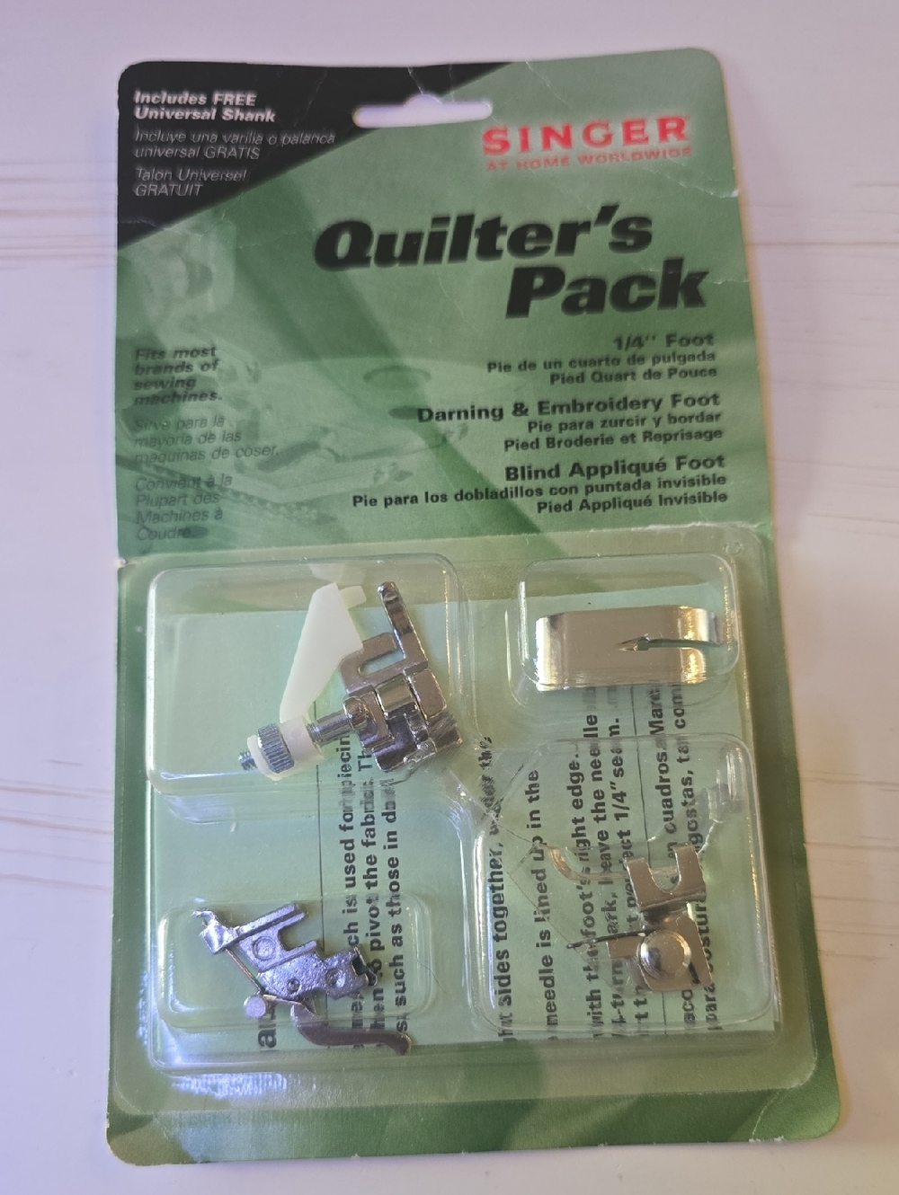 Singer Quilter's Pack Sewing Machine 1/4" Foot Set